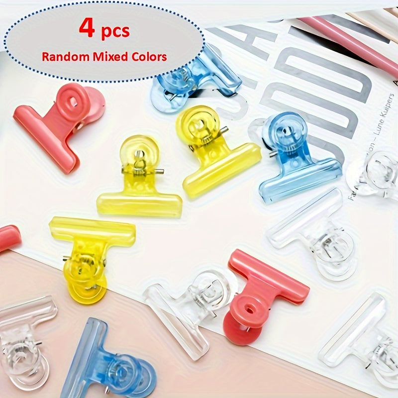 4pcs Mixed 30mm Spring Clip Assortment Storage Plastic Clip Office Learning