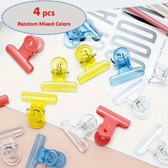 4pcs Mixed 30mm Spring Clip Assortment Storage Plastic Clip Office Learning