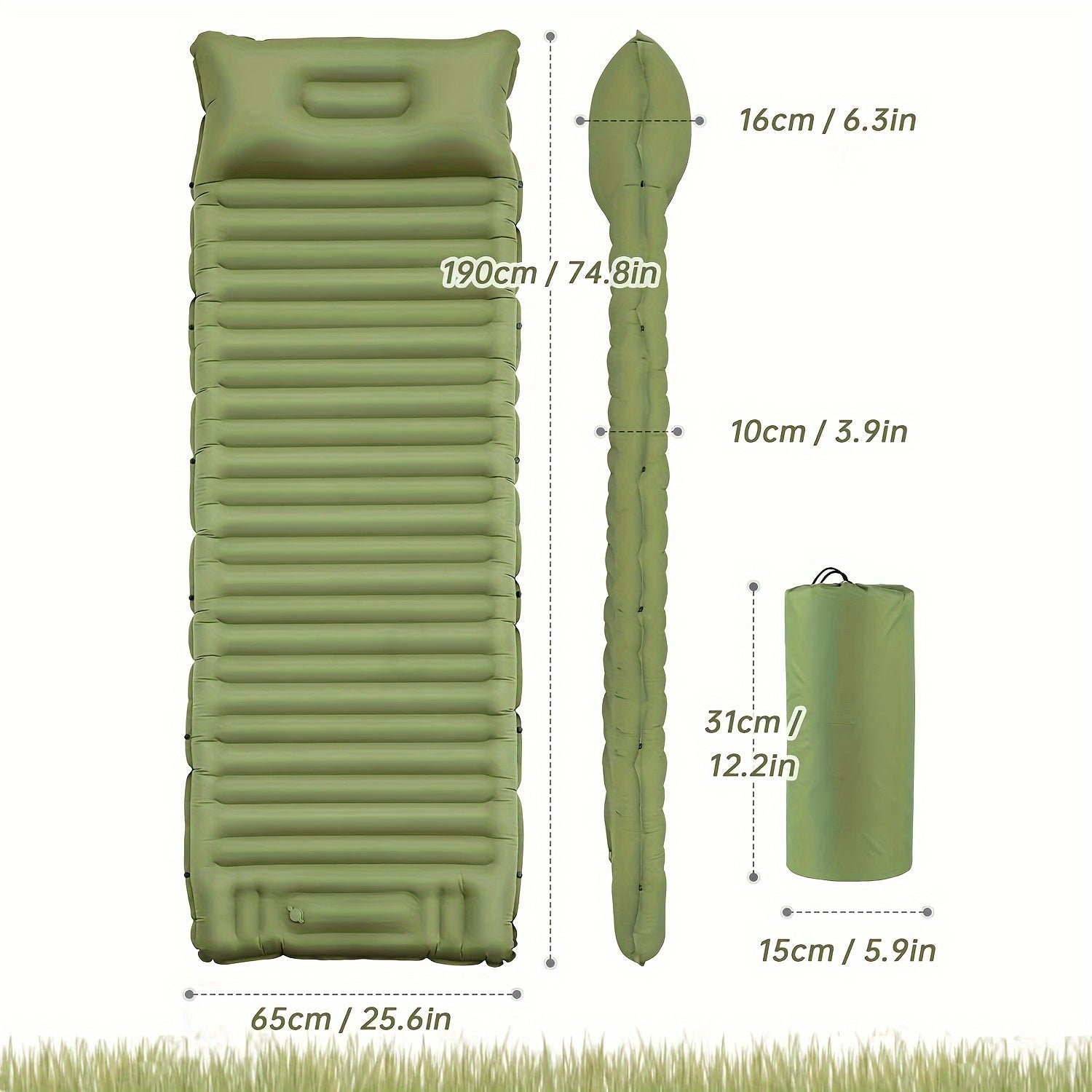 Ultralight Camping Sleeping Mat with Built-in Inflator