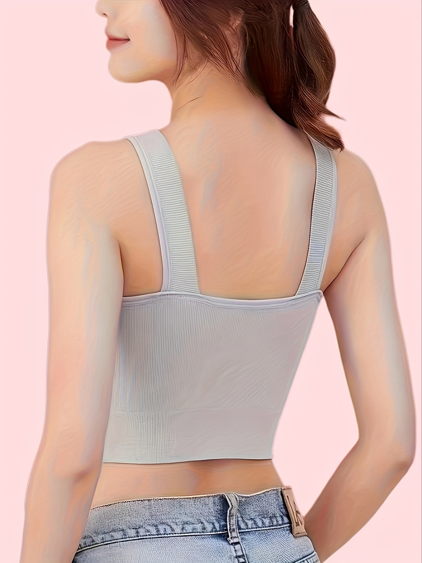 Women's V-Neck Sleeveless Padded Top 4-Pack