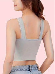 Women's V-Neck Sleeveless Padded Top 4-Pack