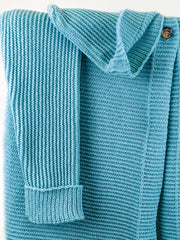  Solid Button Up Hooded Cardigan