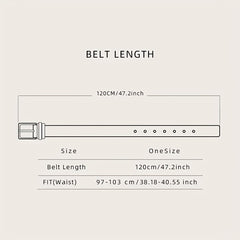 Men's Letter Style Single Jack Dress Belt Casual Alloy Needle Buckle PU Belt