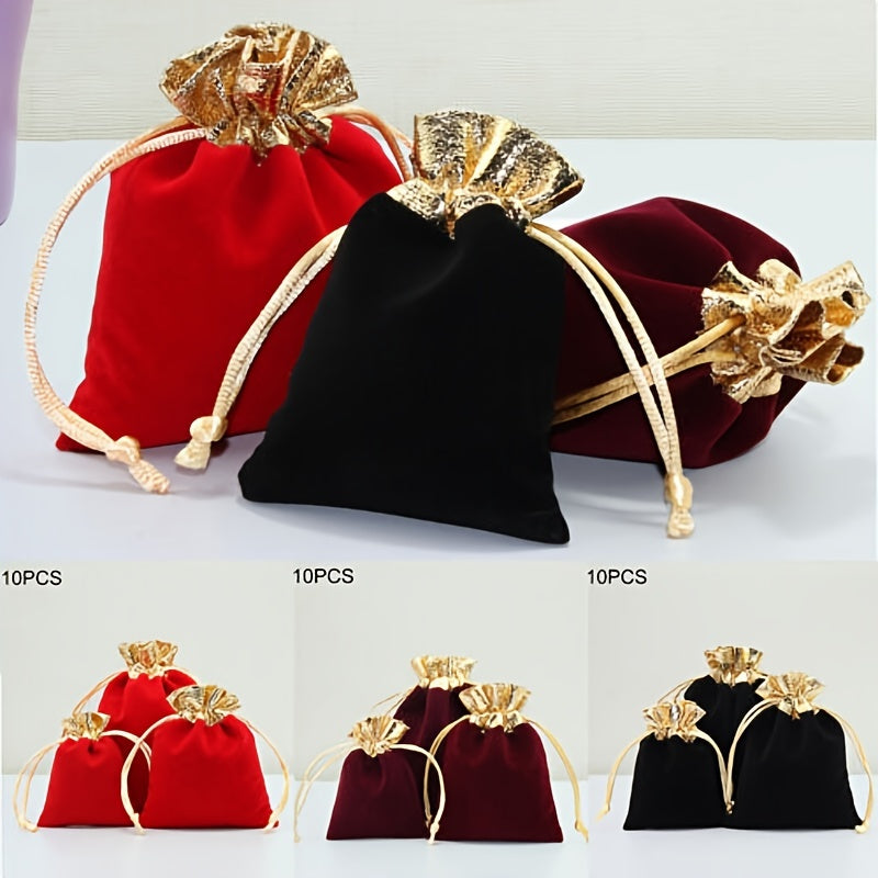 10pcs Velvet Drawstring Gift Bag Wedding Jewellery Candy Packaging Pouches Bag
