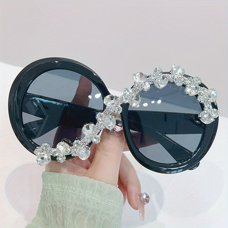 Oversized Rhinestone Sunglasses for Women UV400
