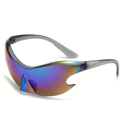 Y2K Photochromic One piece Sunglasses Wrap Around UV400 Sun Shades