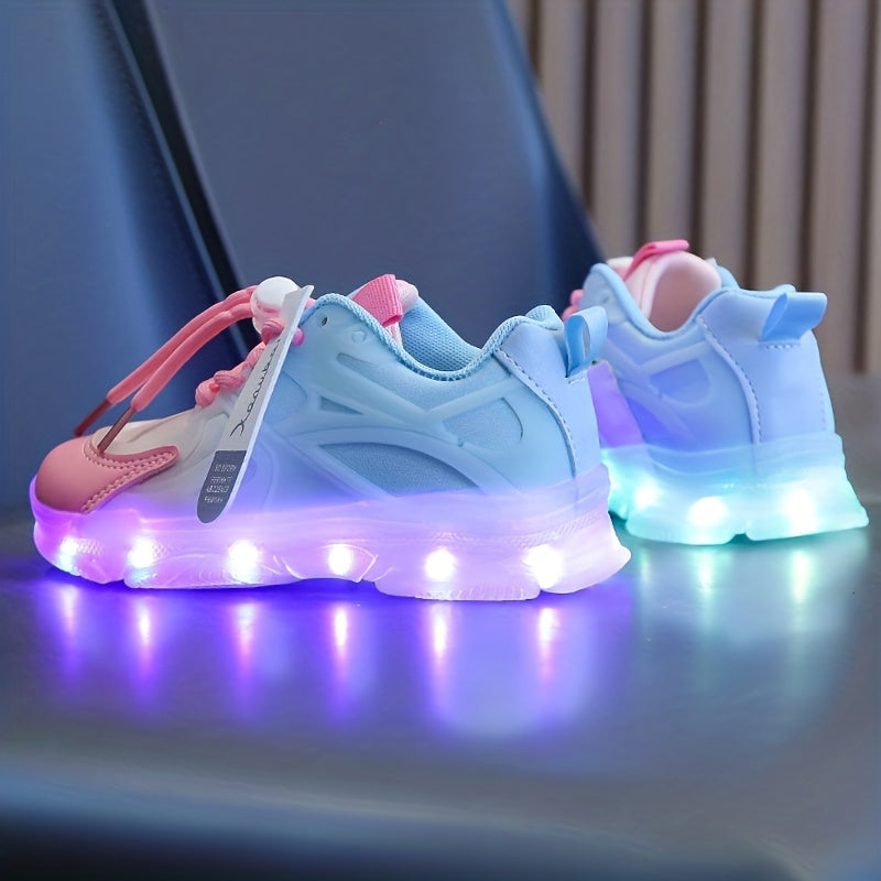 Girls' LED Light Up Sneakers USB Charging - Assorted Col