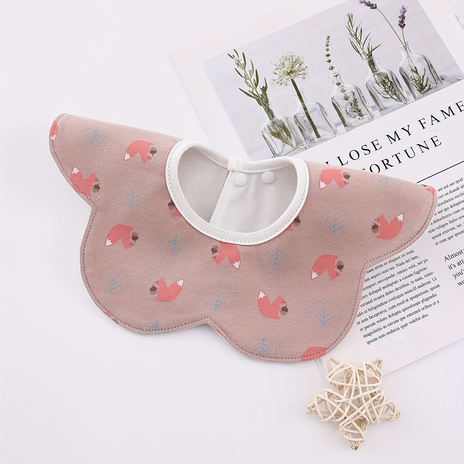 Waterproof Cotton Bib for Baby Girls, Cartoon Design