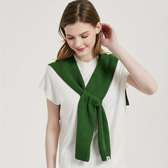 Casual Knitted Shawl Spring & Summer Solid Wrap Windproof Cape Dress Top