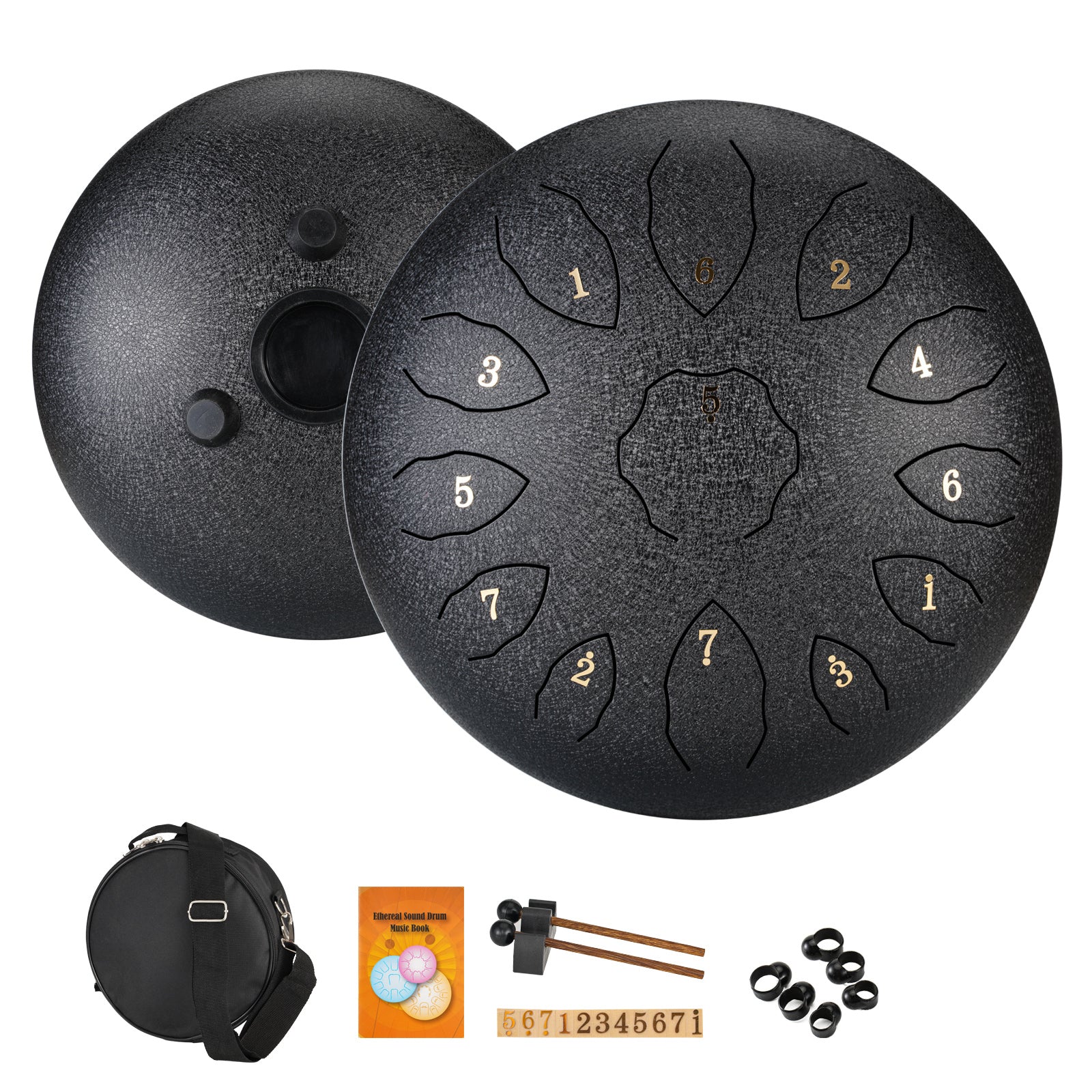 Steel Tongue Drum 13 Note C Key Hanplate Percussion Instrument with Drum Mallets