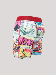 Men's Comics Style Boxers High Stretch Elastic Waist Shorts