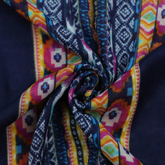 Boho Floral Print Fringe Trim Scarf Shawl Wrap