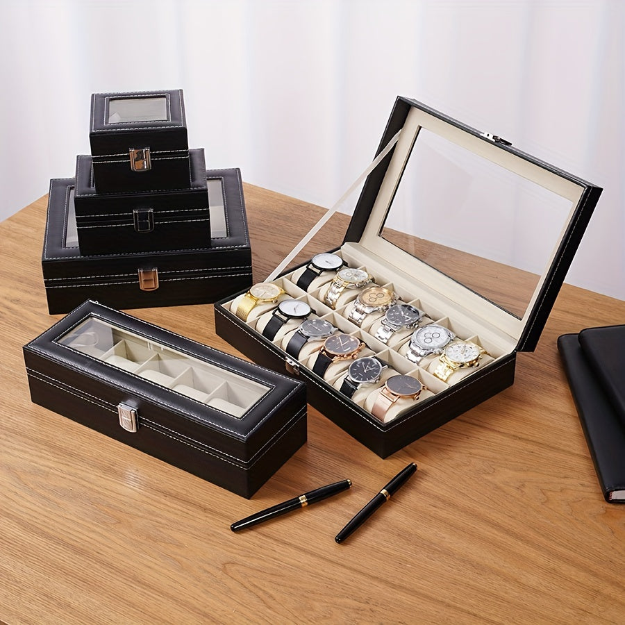 Watch Storage Box Display Case PU Leather 2 6 10 12 Digits
