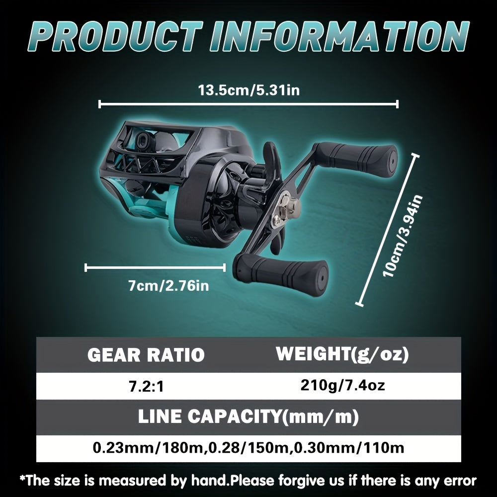 18+1 Ball Bearing 7.2:1 Green Baitcasting Reel Left/Right Hand Fishing Reel