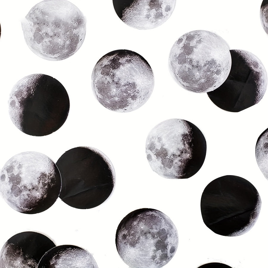 Moon Mini Paper Stickers Circular Designs for Scrapbooking & Decoration