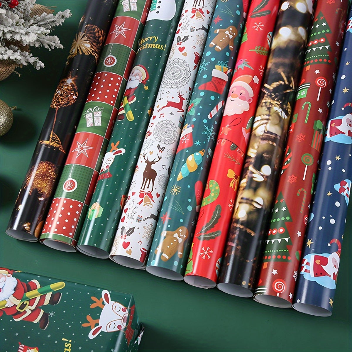 5pcs Christmas Gift Wrapping Paper Thick Copperplate Paper