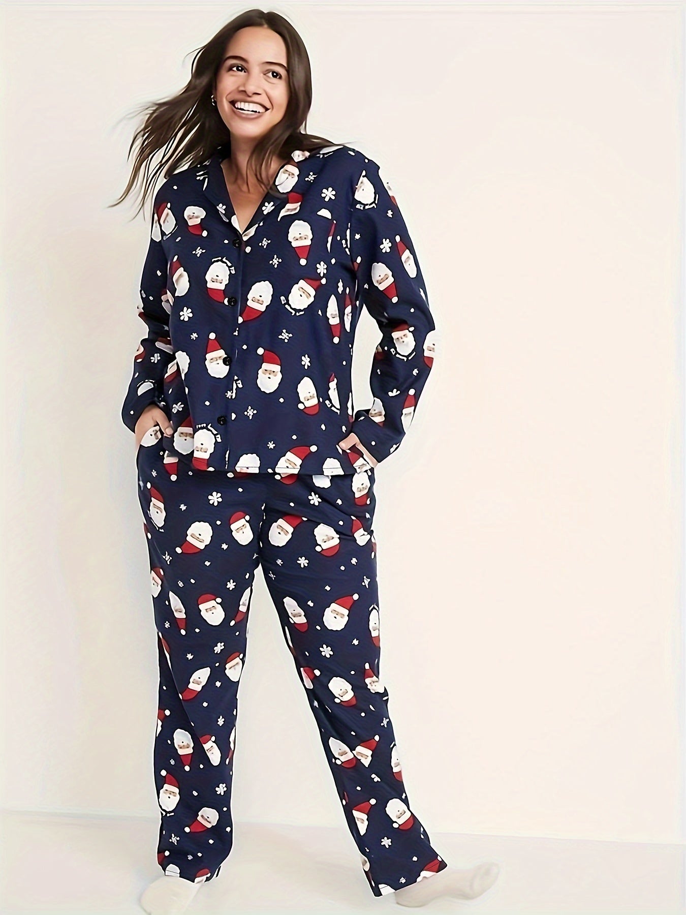 Christmas Lounge Set Long Sleeve Top & Pants Women's Sleepwear