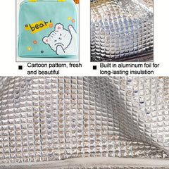 Cartoon Zipper Insulation Bag for Student Office Worker