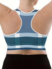  Sports Bra Women's Plus Geo Print Racer Back Bralette
