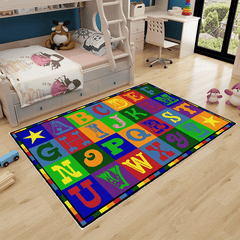 Kids Rug Numbers And Letters Area Rug for Playroom & Nursery