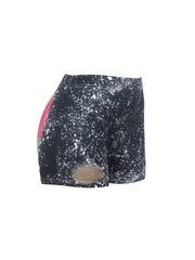 Letter Print Skinny Shorts Casual Shorts For Spring & Summer Women's Clothing