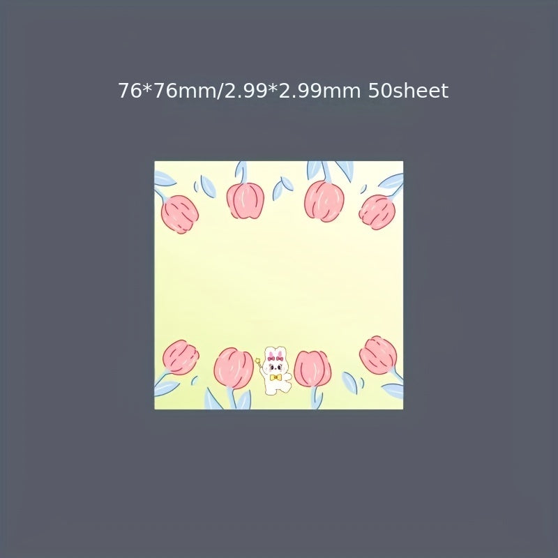 Flower Memo Pad Cartoon Student Note Stickers School Stationery