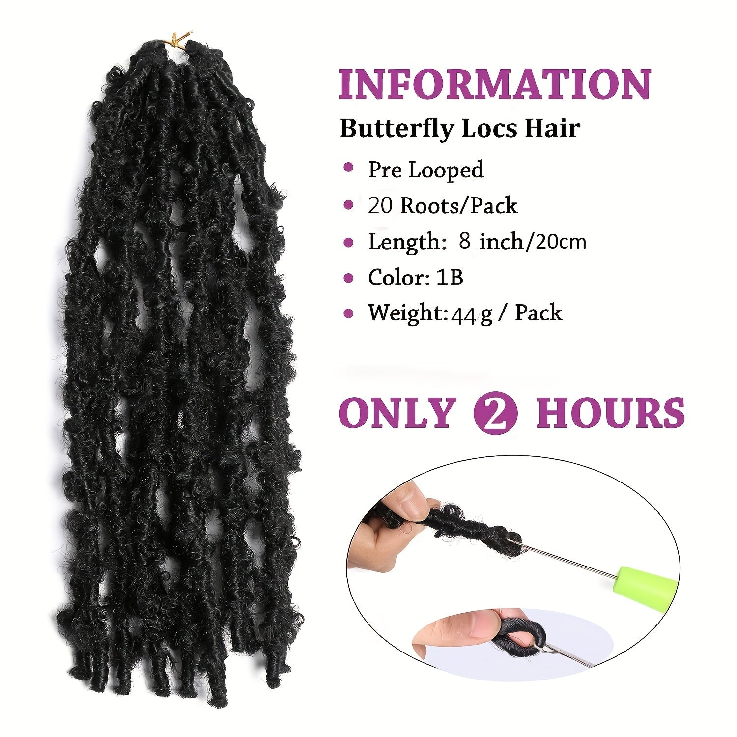 25 Packs 4 Cm Soft Butterfly Locs Crochet Hair Pre Looped Distressed Faux Locs