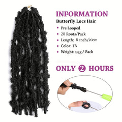 25 Packs 4 Cm Soft Butterfly Locs Crochet Hair Pre Looped Distressed Faux Locs