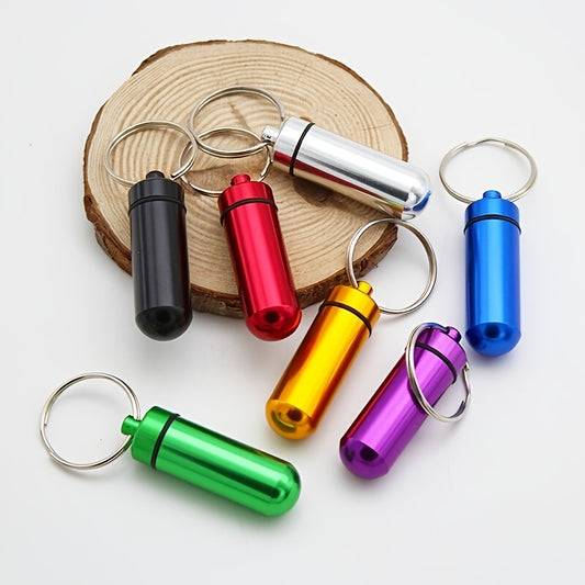 Portable Waterproof Pill Box Keychain for Emergency Medicine and Travel
