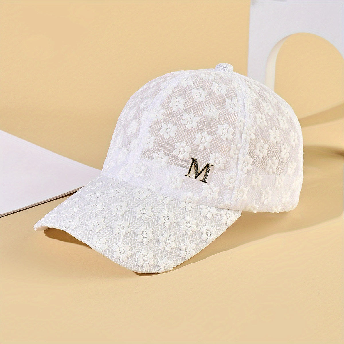 Floral Embroidered Baseball Cap Breathable Sun Hat for Women