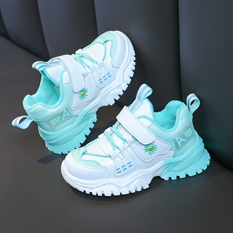 Chunky Plush Lined Shoes for Girls Non Slip Thermal Winter Footwear