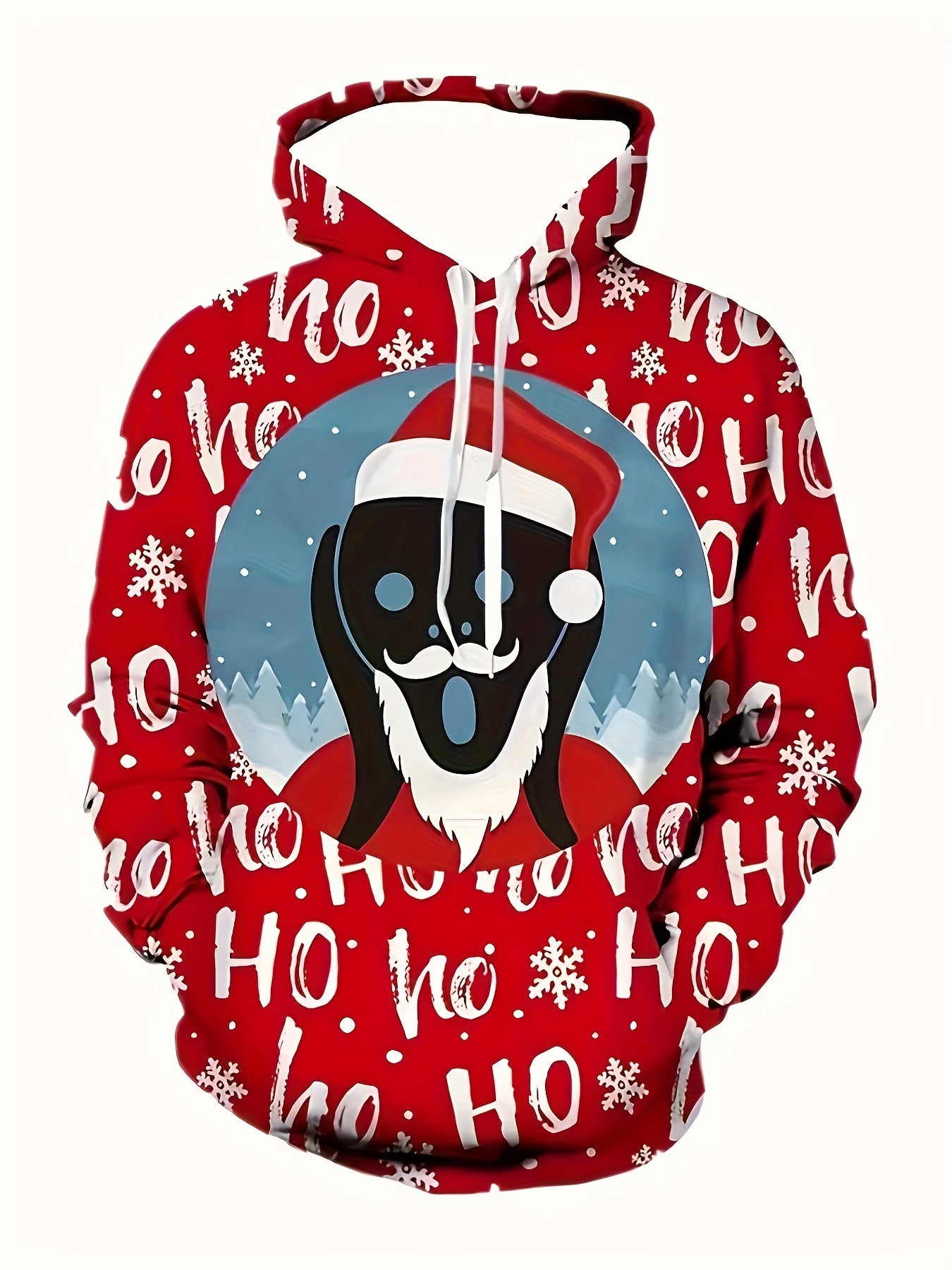Christmas Santa Claus Print Hoodie Men's Pullover Hooded Sweatshirt