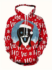 Christmas Santa Claus Print Hoodie Men's Pullover Hooded Sweatshirt