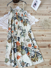  Leaf Print Ruched Cami Dress