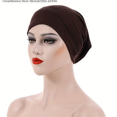 Soft Inner Hijab Hat Women Turban Cap Solid Head Wraps Breathable Underscarf