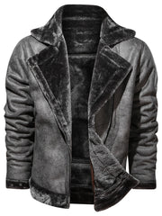 Men's Slim Suede Jacket with Fur