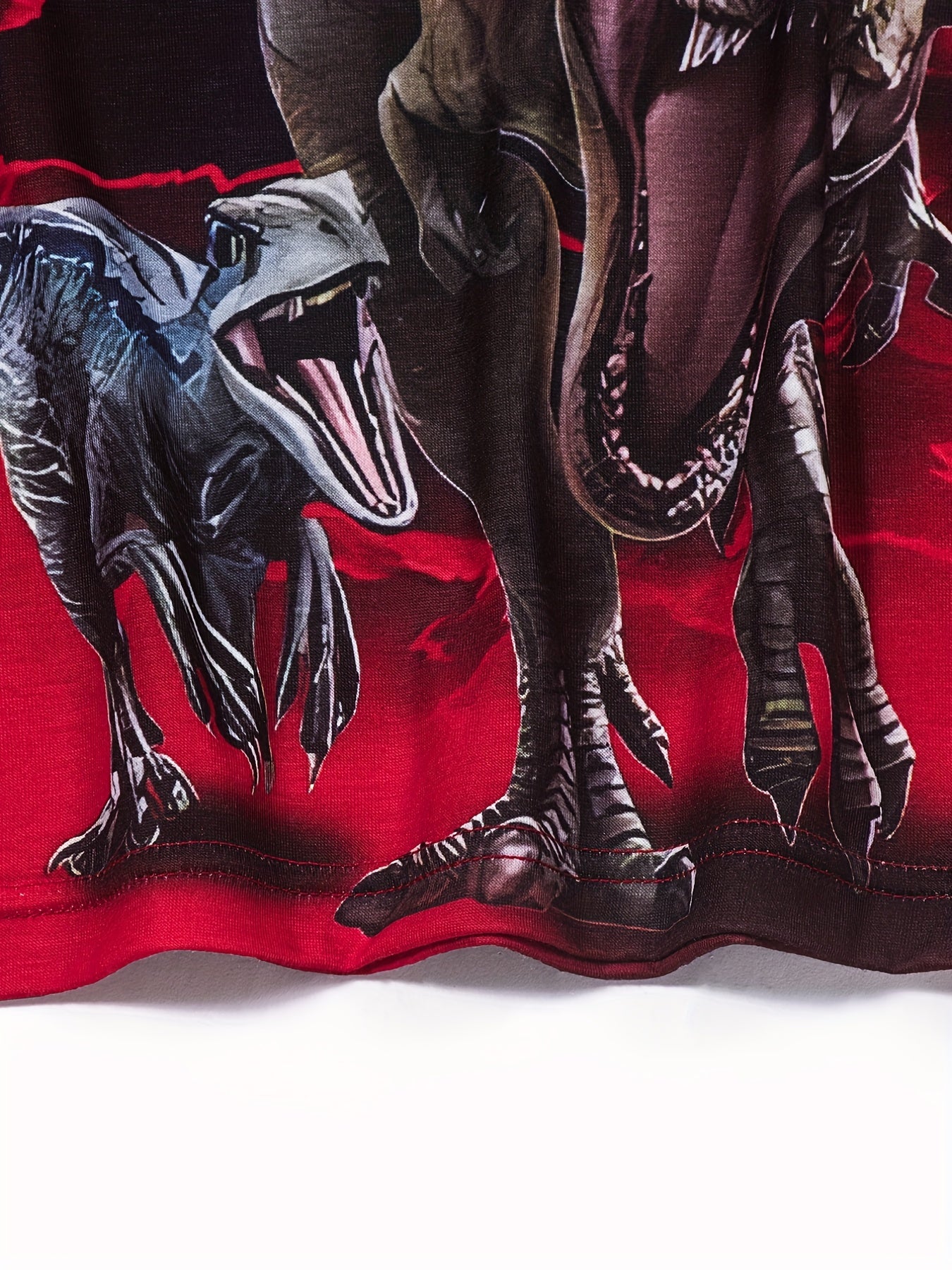 Boys' Dino 3D Print T Shirt, Breathable & Stretchy, Summer Outdoors