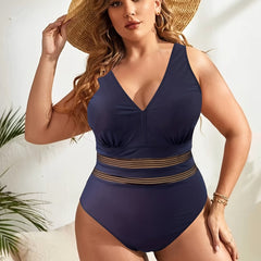  V Neck Backless Tummy Control One Piece Swimsuit