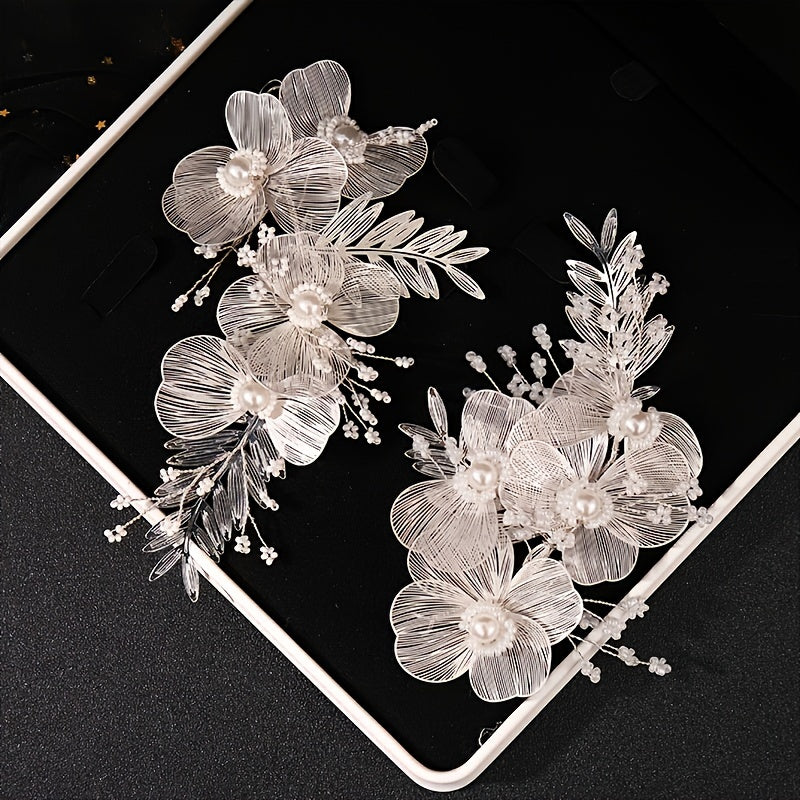 Faux Pearl Crystal Wedding Hair Clip