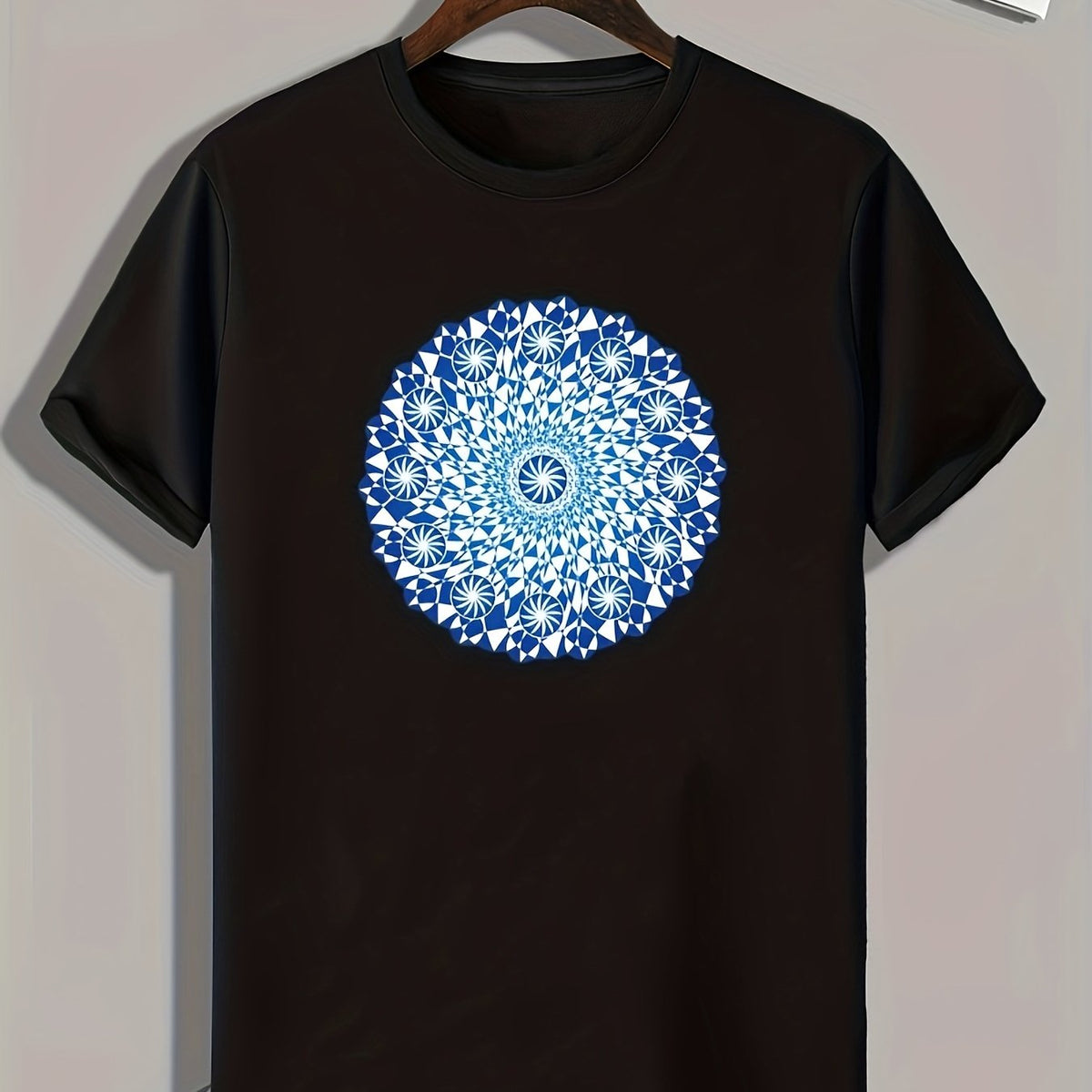 Flower Print Men's Graphic T-shirt for Summer