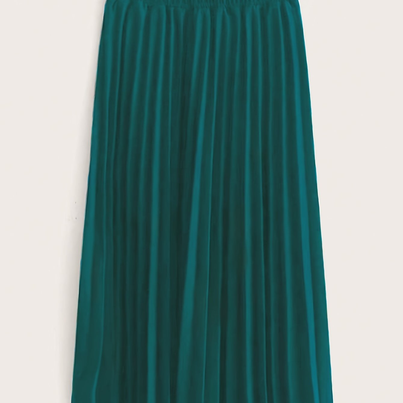  Solid Elastic Pleated Stretch Skirt