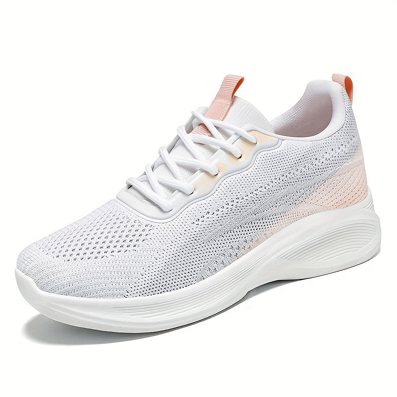 Women's Breathable Mesh Platform Sneakers Casual Lace Up Outdoor Shoes