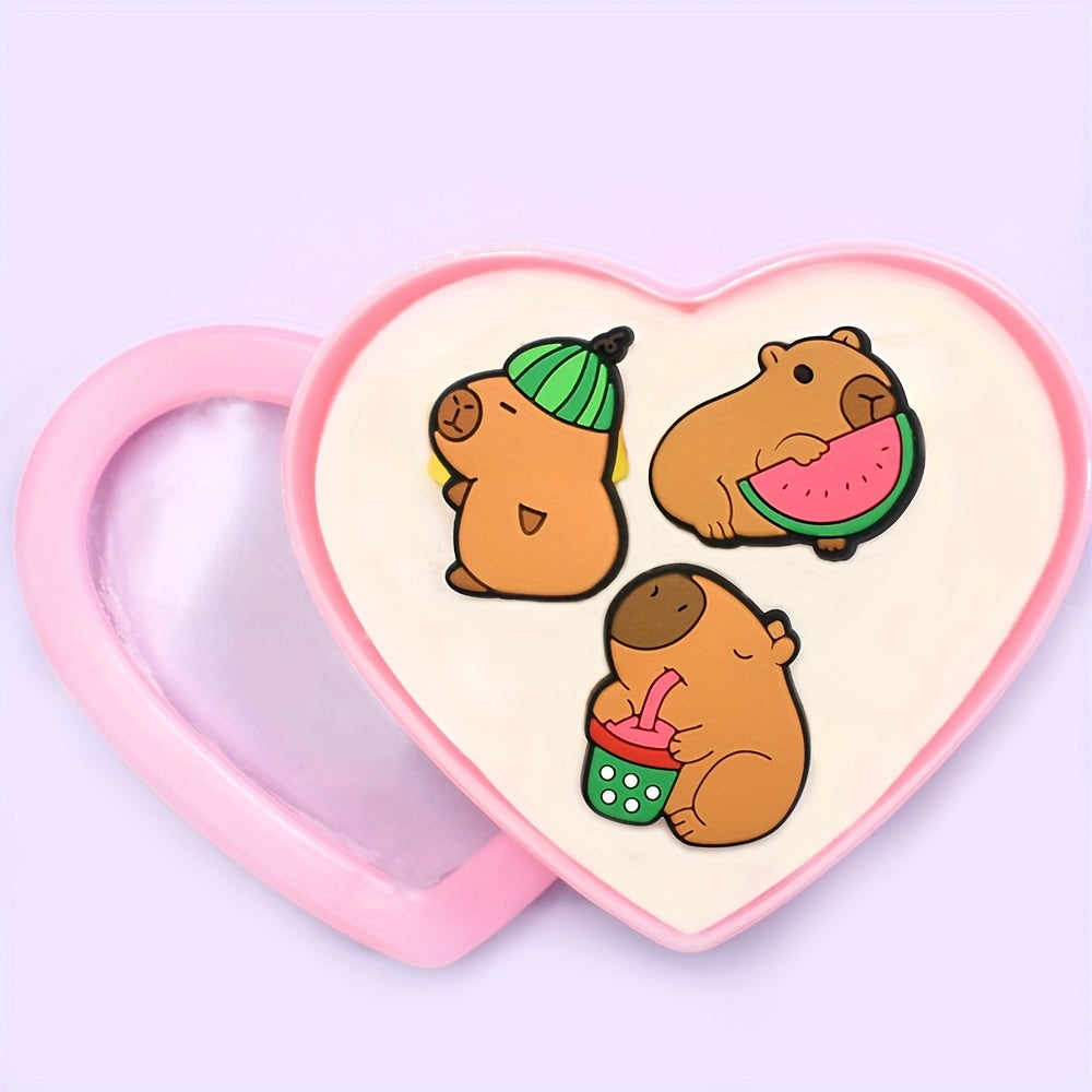 12pcs Animal Cartoon Rings Capybara Image Happy Capybara Ring Birthday Party