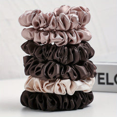 6pcs Satin Soft Scrunchies Hair Tie Elastic Hair Rope Girls Accessories