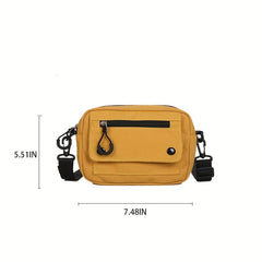 Canvas Crossbody Bag with Buckle Decor Flap Purse