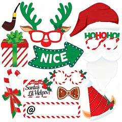 38pcs Cartoon Christmas Photo Props for Party Decorations Festive Atmosphere