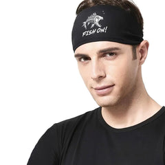 Men's Fish Skeleton Sports Headband Breathable Mesh for Fitness Workouts