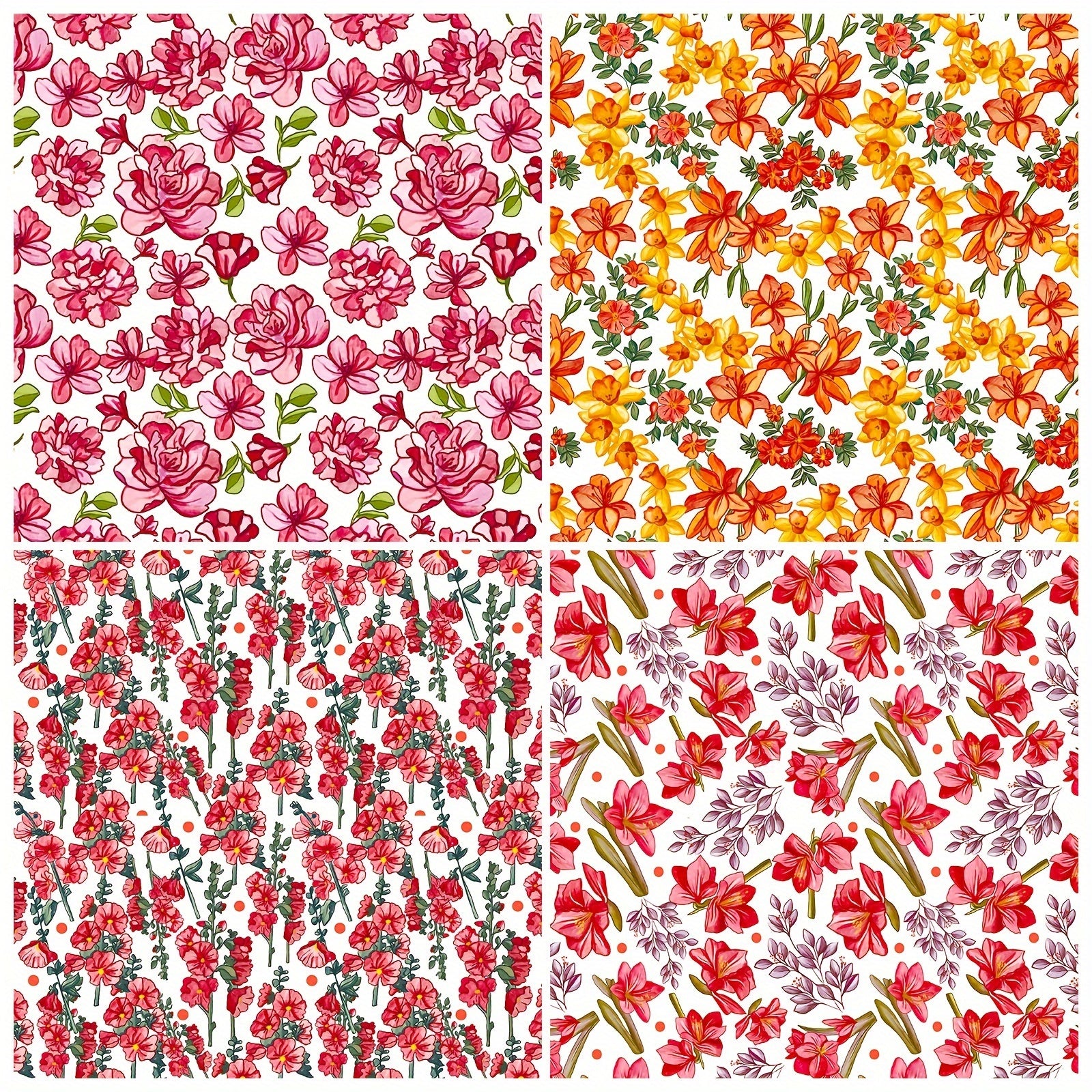 12pcs Flower Series Brochure Material Paper for DIY Photo Album Scrapbook