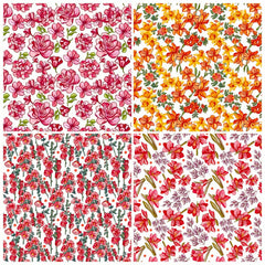 12pcs Flower Series Brochure Material Paper for DIY Photo Album Scrapbook