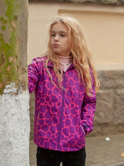 Girls Waterproof Hooded Jacket with Thermal Fleece and Pocket
